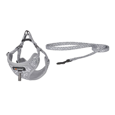 Product Σαμαράκι Dogness walking set leash 1,5m+harness for dog (light gray) base image