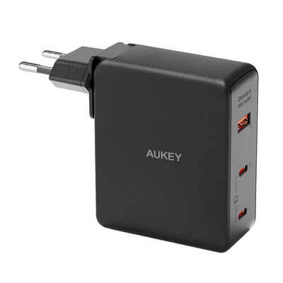 Product Φορτιστής Πρίζας Aukey PA-B7O, 1xUSB-A, 2xUSB-C, 140W GaN (Black) base image