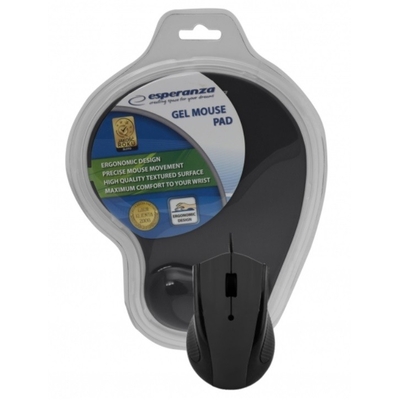 Product Ποντίκι Ενσύρματο Esperanza Optical With Gel Pad. 1200 Dpi Three Buttons Black base image