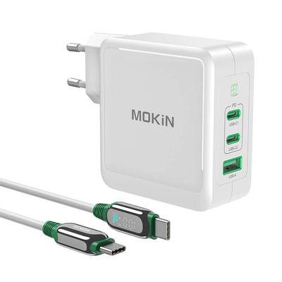 Product Φορτιστής Πρίζας Mokin PD140W 2C1A GaN 2xUSB-C 1xUSB-A (Black) base image