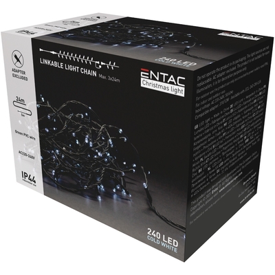 Product Χριστουγεννιάτικα Λαμπάκια Entac Επέκταση IP44 240 LED Ψυχρό 24m (Χωρίς Τροφοδοτικό) base image