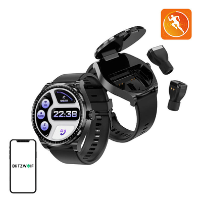 Product Smartwatch Blitzwolf BW-HW1 + TWS Headphones (Black) base image