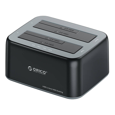 Product Docking Station Orico for 2.5" / 3.5" HDD / SSD, 5Gbps, USB-A to USB-B with cloning function (Black) base image