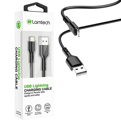 Product Καλώδιo USB Lamtech Lightning 1m Black base image