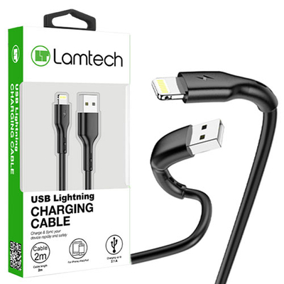Product Καλώδιo USB Lamtech Lightning 2m Black base image