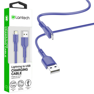Product Καλώδιo USB Lamtech Lightning 1m BLUE base image