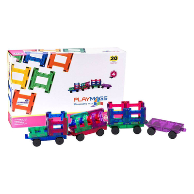 Product Παιχνίδι Κατασκευών Playmags 3D magnetic train blocks 155 set of 20 pieces base image