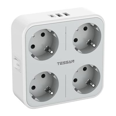 Product Πολύπριζο Tessan wall socket TS-302-DE-C base image