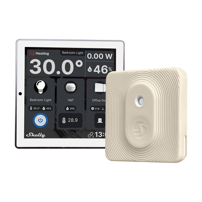 Product Διακόπτης Τοίχου Shelly Wall Display Control Panel (white) + BLU H&T Ivory base image