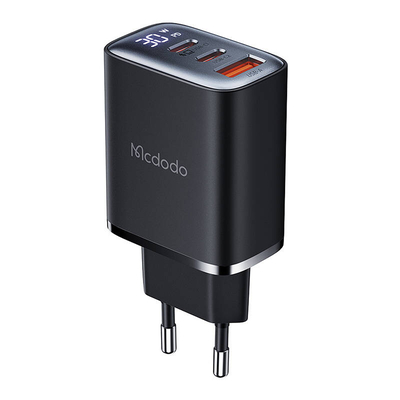 Product Φορτιστής Πρίζας Mcdodo CH-2180 2xUSB-C + USB-A, 30W with display (Black) base image