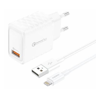 Product Φορτιστής Πρίζας Foneng EU54 USB-A, 3A (White) + USB-A to Lightning cable base image