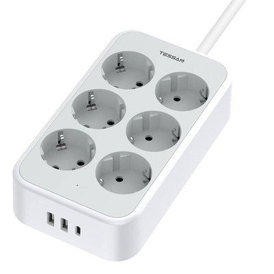 Product Πολύπριζο Tessan power strip TS-PS02DE00 (white) base image