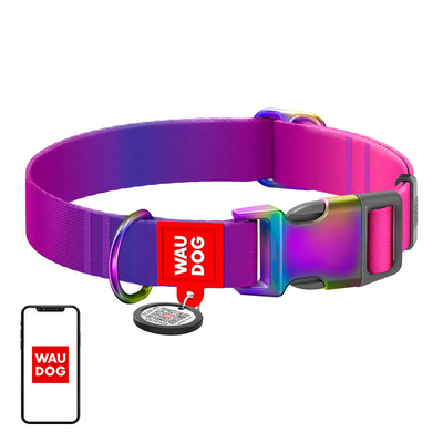Product Κολάρο Σκύλου WauDog gradient nylon with QR code, purple , size XL base image