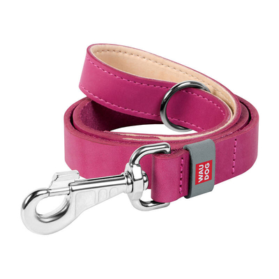 Product Λουράκι Σκύλου WauDog natural leather 25 mm wide, 122 cm long pink base image