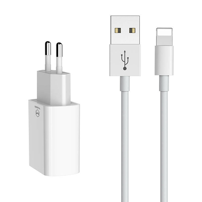 Product Φορτιστής Πρίζας Mcdodo Dual USB CH-6720 (EU) Lightning 1m Travel set (white) base image