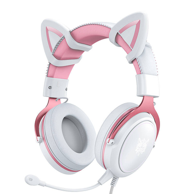 Product Gaming Ακουστικά Onikuma X10 Λευκό/ροζ με αυτιά γάτας base image