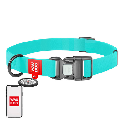 Product Κολλάρο Σκύλου Waterproof glowing with QR passport WauDog 40 mm wide, 46-70 cm long base image