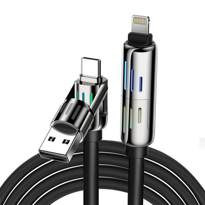 Product Καλώδιο USB Blitzwolf 4-in-1 USB-C/USB-A to USB-C/Lightning BW-HDC6 1.2m 240W RGB (Black) base image