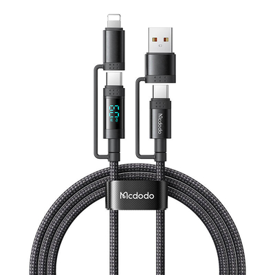 Product Αντάπτορας USB Mcdodo 4-in-1 USB-C/A to USB-C/Lightning cable CA-1990 1.2m (Black) base image