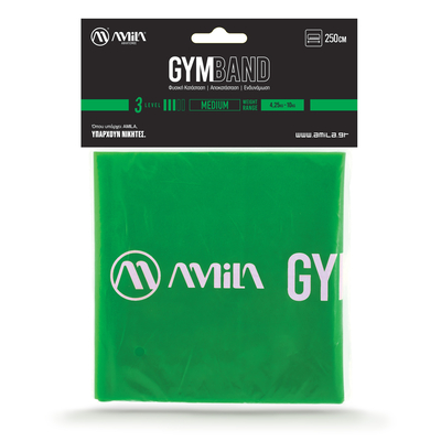 Product Λάστιχο Αντίστασης Amila Gymband 2.5m 0.4mm Πράσινο Medium base image