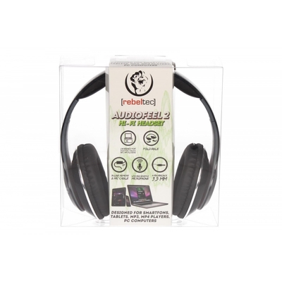 Product Ακουστικά Rebeltec Stereo With Microphone, 4pin Mini Jack Audiofeel2 Black base image