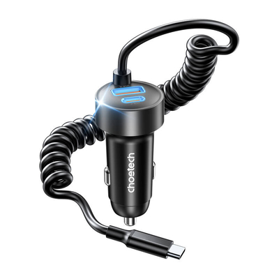 Product Φορτιστής Αυτοκινήτου Choetech TC0030 65W 1C1A διπλής θύρας με καλώδιο 1,2m base image