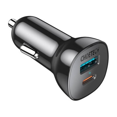 Product Φορτιστής Αυτοκινήτου Choetech 38W QC3.0+PD20W (Μαύρο) base image