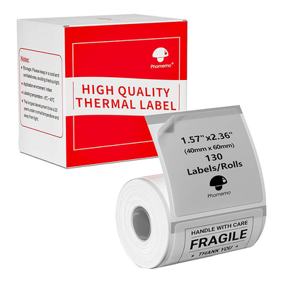 Product Αυτοκόλλητες Ετικέτες Phomemo 40x60mm, 130 τεμάχια (διαφανές) base image