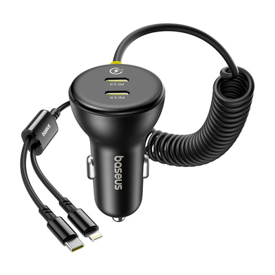 Product Φορτιστής Αυτοκινήτου Baseus 60W USB-C + καλώδιο Lightning (Μαύρο) base image