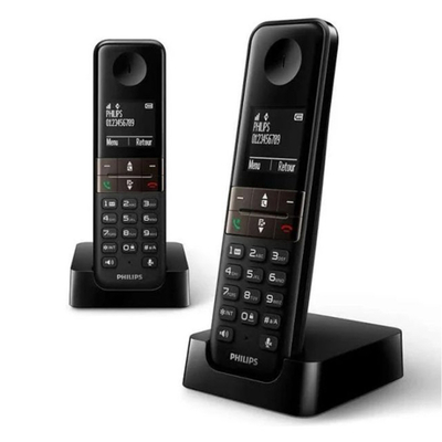 Product Ασύρματο Τηλέφωνο Philips D4702B/34 Duo 1,8" DECT (2 pcs) base image