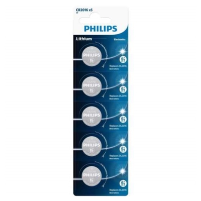 Product Μπαταρία Κουμπί Λιθίου Philips CR2016 5τμχ base image