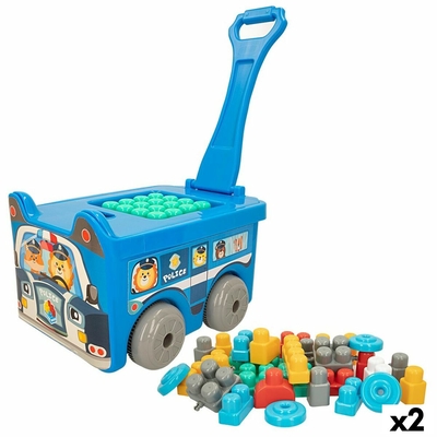 Product Τουβλάκια Color Block Βαλίτσα Αστυνομικό Αυτοκίνητο 30 Τεμάχια (x2) base image