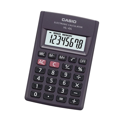 Product ΑριθμοΜηχανή Casio HL-4A Γκρι Ρητίνη (8 x 5 cm) base image