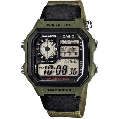 Product Ανδρικό Ρολόι Casio Υφασμάτινο Λουράκι σε Πράσινο χρώμα base image