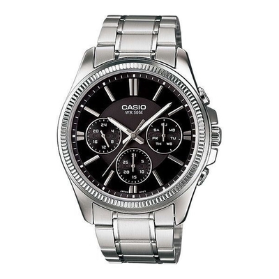Product Ρολόι Ανδρικό Casio Μαύρο Ασημί base image