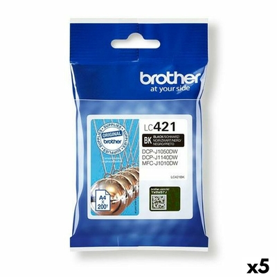 Product Αυθεντικό Μελάνι Brother LC421 Μαύρο (5 Μονάδες) base image