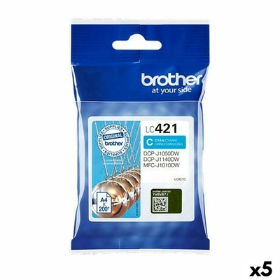 Product Αυθεντικό Μελάνι Brother LC421 Κυανό (5 Μονάδες) base image