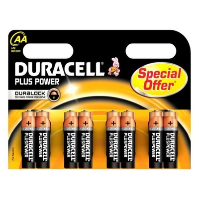 Product Αλκαλικές Μπαταρίες DURACELL Plus Power DURLR6P8B LR6 AA 1.5V (8 pcs) (AA) (LR6) base image