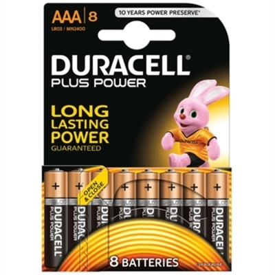 Product Αλκαλικές Μπαταρίες DURACELL Plus LR03 AAA 1.5V (8 pcs) base image
