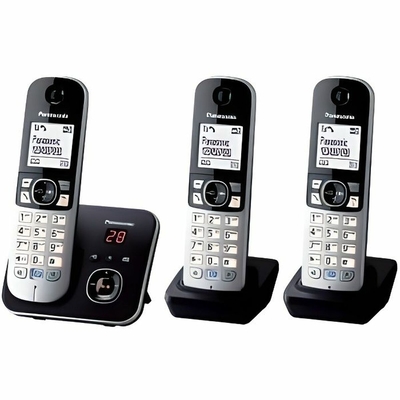 Product Ασύρματο Τηλέφωνο Panasonic KX-TG6823 Λευκό Μαύρο Μαύρο/Ασημί base image