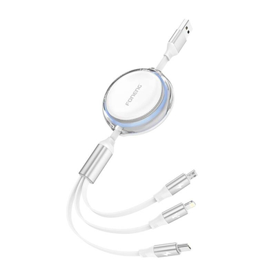 Product Καλώδιο USB Foneng X113 3-σε-1 1.1M Λευκό base image
