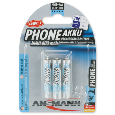 Product Μπαταρία Επαναφορτιζόμενη Ansmann Micro NiMh Akku AAA 800mA 1x3 base image