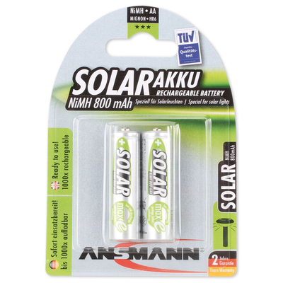 Product Μπαταρία Επαναφορτιζόμενη Ansmann Mignon Solar NiMh Akku AA 800mA 1x2 base image