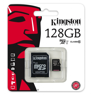 Product Κάρτα Μνήμης Micro SD με Αντάπτορα Kingston SDC10G2/128GBSP 128 GB  base image