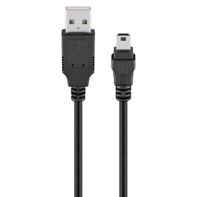 Product Καλώδιο USB Goobay σε USB Mini 50768, Copper, 480Mbps, 5V, 3M, Μαύρο base image