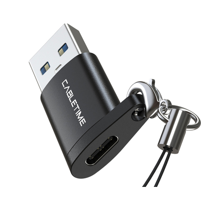 Product Αντάπτορας USB Cabletime USB 3.0 σε Type-C AMCF, 2.1A, 0.1m, μαύρος base image