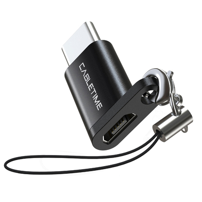 Product Αντάπτορας USB Cabletime Type-C σε USB Micro CMBF, μαύρος base image