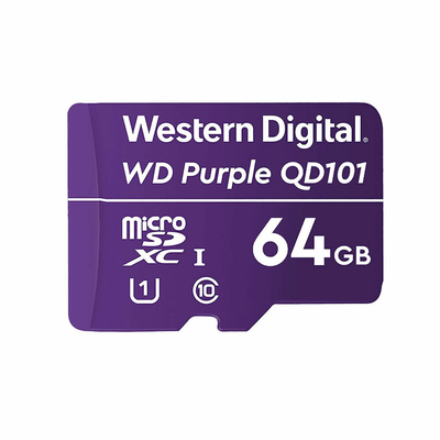 Product Κάρτα Μνήμης MicroSD Western Digital WD Purple SC QD101 64GB 64 GB base image