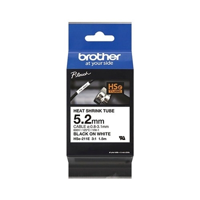 Product Ταινία Ετικετογράφου Brother P-Touch HSe-211E - 5.2 mm x 1.5 m - Black to White base image