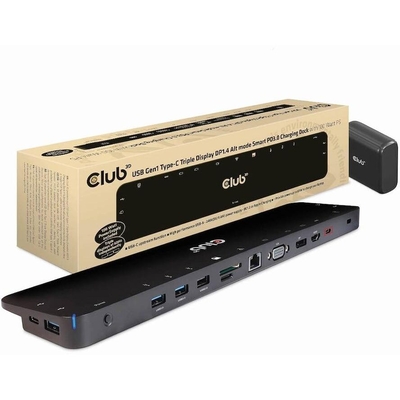 Product Docking Station Club 3D 4K ChargingUSB-C ->5xUSB3/DP/HDMI/VGA/LAN 100W base image